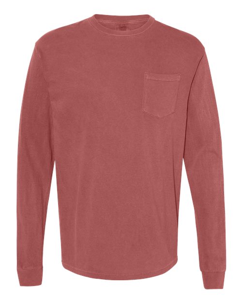 Unisex Garment-Dyed Heavyweight Long Sleeve Pocket T-Shirt