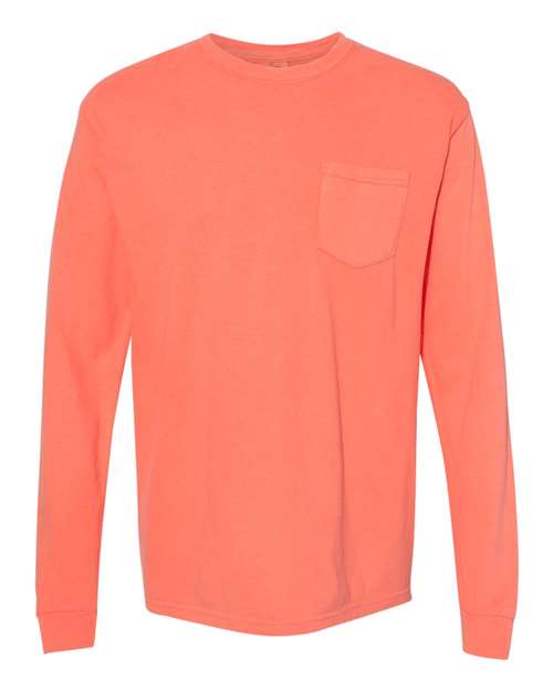Unisex Garment-Dyed Heavyweight Long Sleeve Pocket T-Shirt