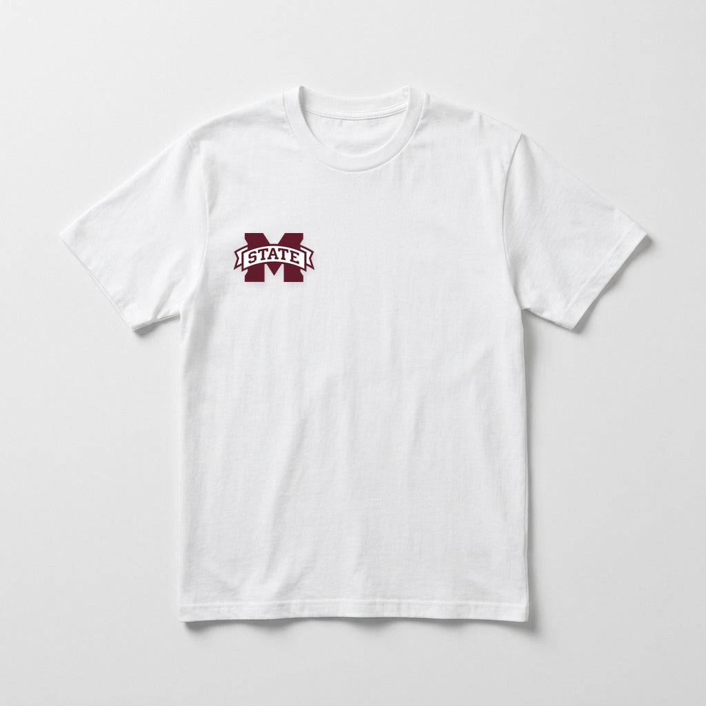 Mississippi State leftchest tee — White