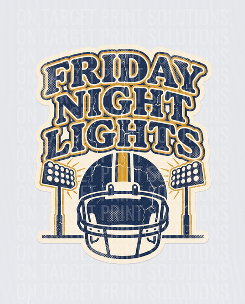 Friday Night Lights Vintage Football Helmet Stadium Lights