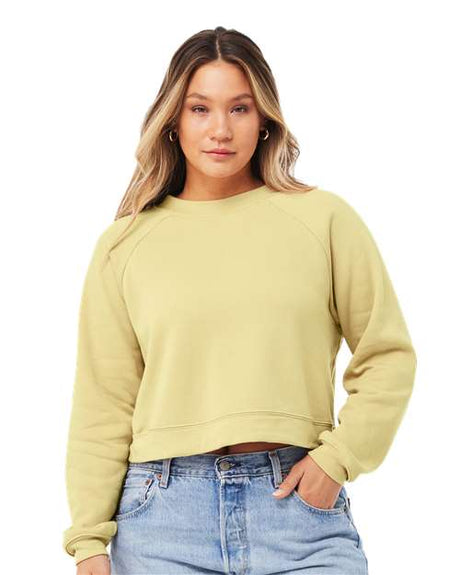 Women's Crop Raglan Fleece Crewneck Sweatshirt