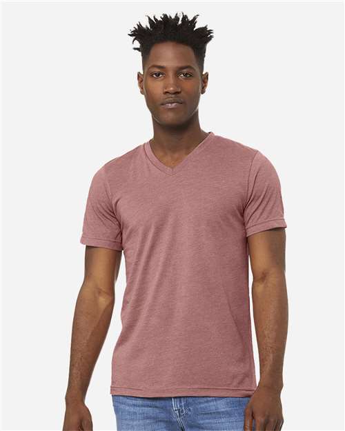 Unisex Heather CVC V-Neck Tee