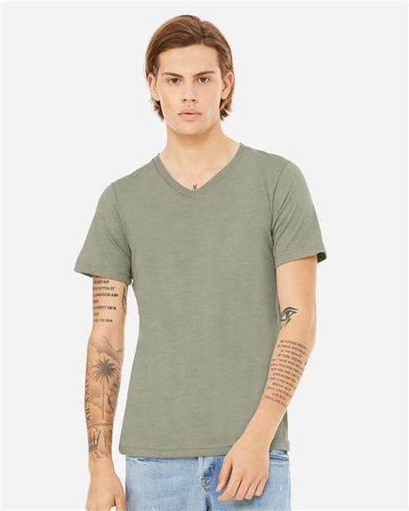 Unisex Heather CVC V-Neck Tee