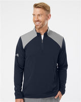 Men's Textured Mixed Media Quarter-Zip Pullover