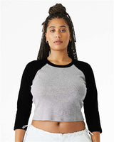 Women's Micro Rib Three-Quarter Raglan Sleeve Baby Tee