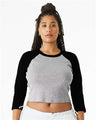 Women's Micro Rib Three-Quarter Raglan Sleeve Baby Tee