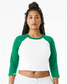 Women's Micro Rib Three-Quarter Raglan Sleeve Baby Tee