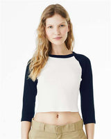 Women's Micro Rib Three-Quarter Raglan Sleeve Baby Tee