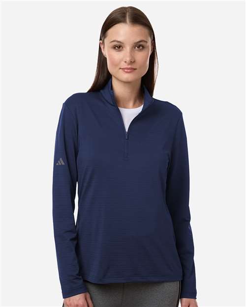 Women's Textured Stripe Quarter-Zip Pullover
