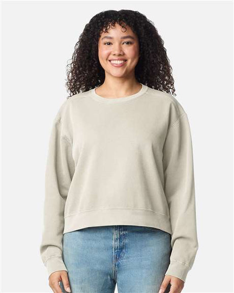 Women's Garment-Dyed Mid-Length Crewneck Sweatshirt