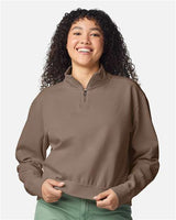 Women's Garment-Dyed Mid-Length Quarter-Zip Sweatshirt