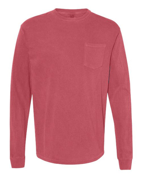 Unisex Garment-Dyed Heavyweight Long Sleeve Pocket T-Shirt