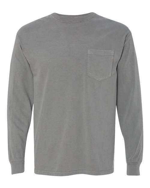 Unisex Garment-Dyed Heavyweight Long Sleeve Pocket T-Shirt