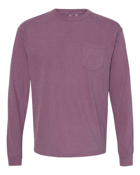 Unisex Garment-Dyed Heavyweight Long Sleeve Pocket T-Shirt
