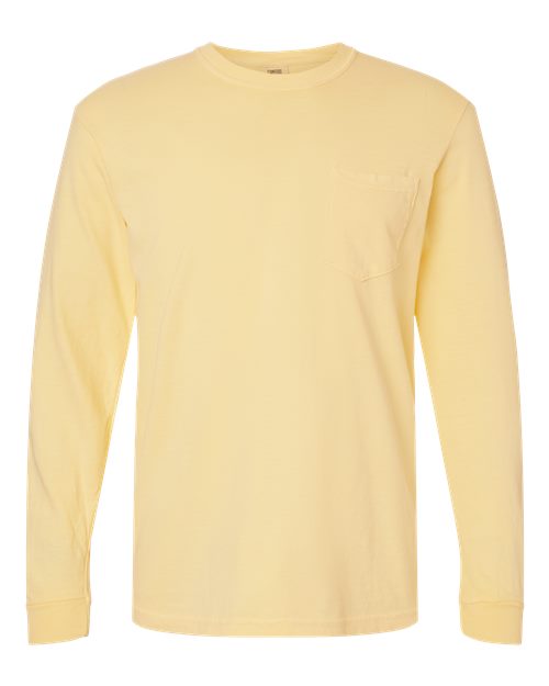Unisex Garment-Dyed Heavyweight Long Sleeve Pocket T-Shirt