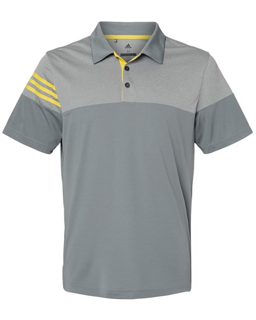 Men's Heathered 3-Stripes Colorblocked Polo
