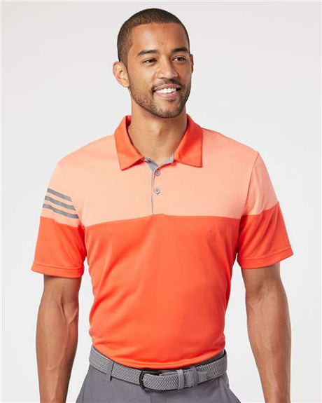Men's Heathered 3-Stripes Colorblocked Polo