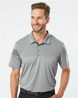Men's Heathered 3-Stripes Colorblocked Polo