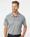Men's Heathered 3-Stripes Colorblocked Polo