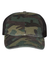 Garment Washed Printed Trucker Cap