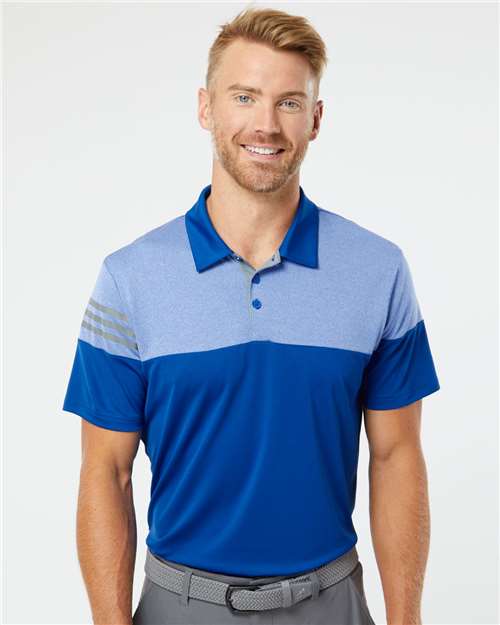 Men's Heathered 3-Stripes Colorblocked Polo
