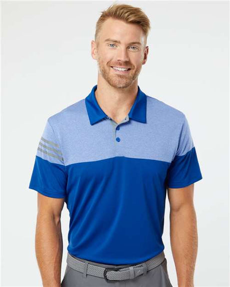 Men's Heathered 3-Stripes Colorblocked Polo
