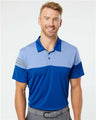 Men's Heathered 3-Stripes Colorblocked Polo