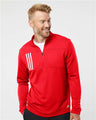 Men's 3-Stripes Double-Knit Quarter-Zip Pullover