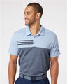 Men's Heathered Colorblocked 3-Stripes Polo