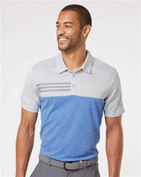 Men's Heathered Colorblocked 3-Stripes Polo