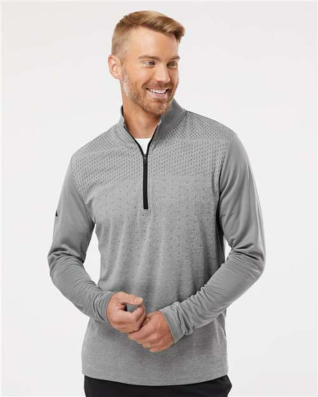 Men's Ultimate365 Heather Block Print Quarter-Zip Pullover