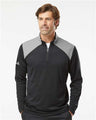 Men's Textured Mixed Media Quarter-Zip Pullover