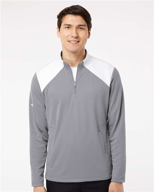 Men's Textured Mixed Media Quarter-Zip Pullover
