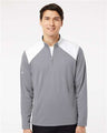 Men's Textured Mixed Media Quarter-Zip Pullover