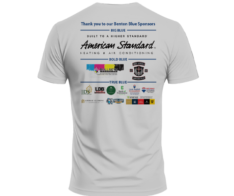 Benton Blue Bash Adult T-Shirt (Full Front Image)