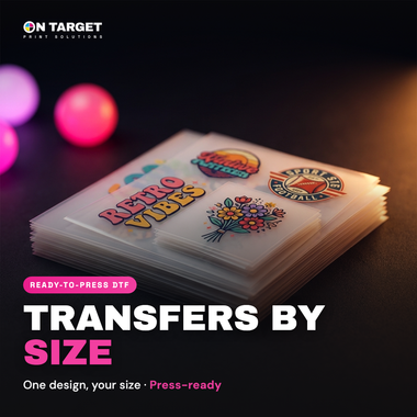 Order DTF transfers by size