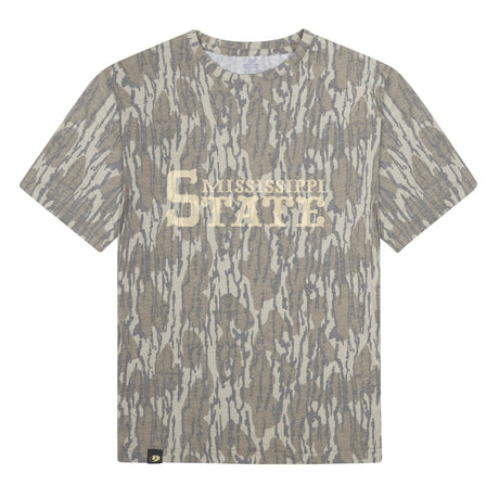 Mississippi State Mossy Oak Tee, cream print on Mossy Oak Bottomland