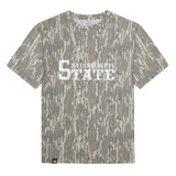 Mississippi State Mossy Oak Tee, white print on Mossy Oak Bottomland