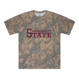 Mississippi State Mossy Oak Tee, maroon print on Mossy Oak Fall Foliage