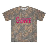 Mississippi State Mossy Oak Tee, pink print on Mossy Oak Fall Foliage