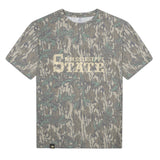 Mississippi State Mossy Oak Tee, cream print on Mossy Oak Greenleaf