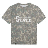 Mississippi State Mossy Oak Tee, white print on Mossy Oak Greenleaf