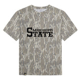 Mississippi State Mossy Oak Youth Tee, black print on Mossy Oak Bottomland