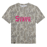 Mississippi State Mossy Oak Youth Tee, pink print on Mossy Oak Bottomland