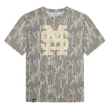 Mississippi State MS Logo Mossy Oak Tee, cream print on Mossy Oak Bottomland