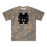 Mississippi State MS Logo Mossy Oak Tee, black print on Mossy Oak Fall Foliage