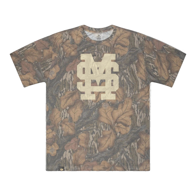 Mississippi State MS Logo Mossy Oak Tee, cream print on Mossy Oak Fall Foliage