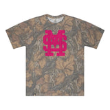 Mississippi State MS Logo Mossy Oak Tee, pink print on Mossy Oak Fall Foliage