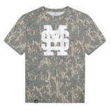 Mississippi State MS Logo Mossy Oak Tee, white print on Mossy Oak Greenleaf