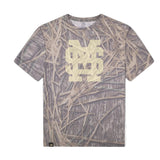 Mississippi State MS Logo Mossy Oak Tee, cream print on Mossy Oak Shadow Grass